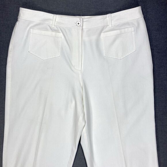 Peck And Peck Weekend Capri Pants Womens Sz 16 Ivory Straight Leg Casual Neutral - Picture 2 of 14
